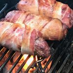 Smoked Bacon Burger Dogs
