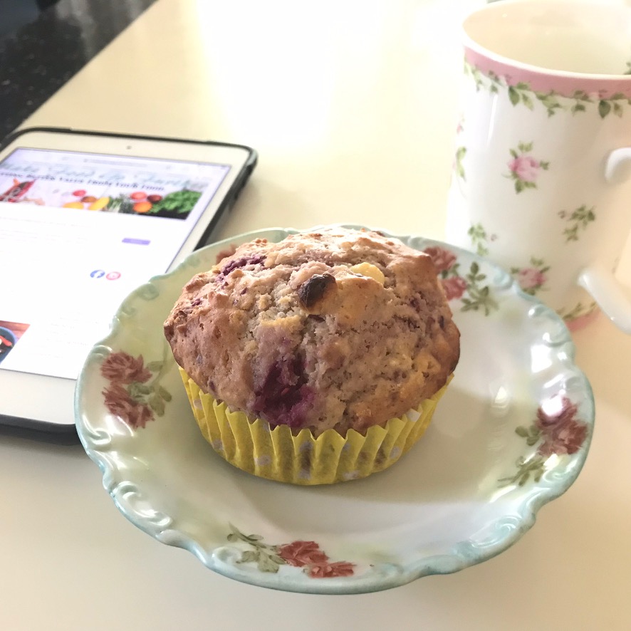 Raspberry and white chocolate muffins